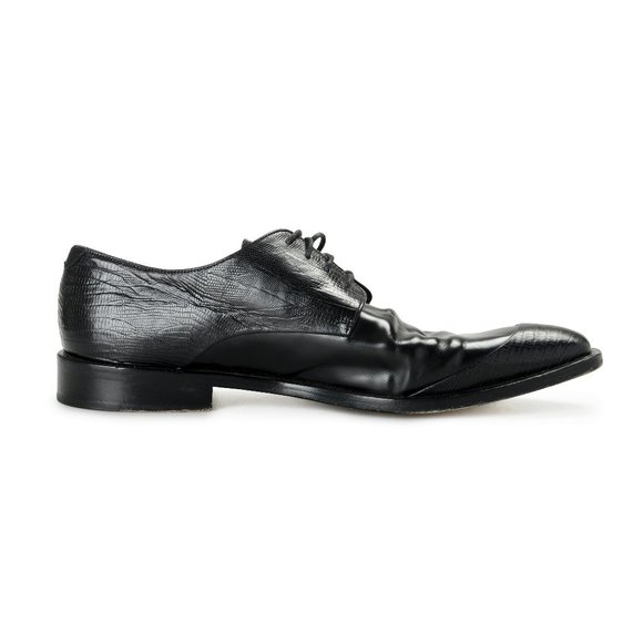 Pal Zileri  Black Textured Leather Oxfords Dress Shoes US 9 IT 42 main image 7